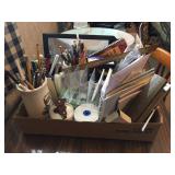 Stapler, pens, pencils & office related