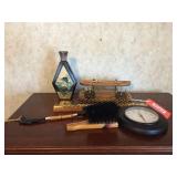 Neck tie holders, clock & assorted