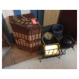 Taylor scale, hamper, bowling ball & assorted