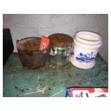 Mini footed cast iron & tobacco jars