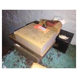 Hinged box, peanut sacks & assorted