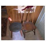 2 wood chairs