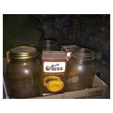 Canning jars under stairwell