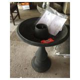 Cast aluminum fountain missing top piece.