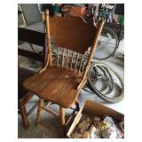 Wood stool with back. 25"!