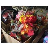 Box of artificial flowers