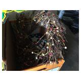 Box of red, white & blue decorations & wreath