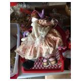 Small basket with cloth dolls