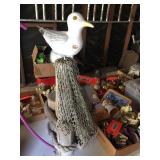 Seagull on wood post