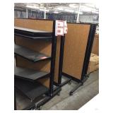 4 Pegboard display stands on wheels