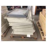 Pallet of broken down metal shelving