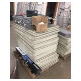 Pallet of broken down metal shelving