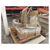 Pallet w/peg board, wall brackets, asst