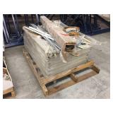 Pallet of metal shelving & clips