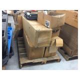 Pallet of baskets & snowmobile dolly parts