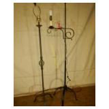 Two Iron Floor Lamps