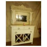 Shabby White Oak Sideboard  wine storage
