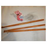 Pair Rogers Drum Sticks & Single