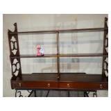 Mahogany Shelf  2 Drawers 33.5 inches wide