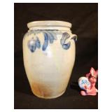 Blue decorated crock