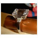 Sterling and Cz  Cocktail ring