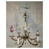 Brass And Onyx Chandelier