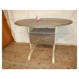 Round Solid Wood Table With Drawer