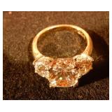 Sterling and Cz Cocktail ring