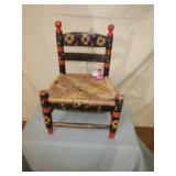 Old  Painted Childs ladderback Chair