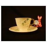 Belleek China Shamrock Teacup & Saucer