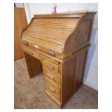 Modern Oak Roll Top Desk