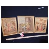 Three Needlepoint Pictures