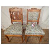 Two Victorian Maple Parlor Chairs