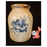 Blue & Grey Crock Damaged