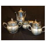 Silverplate Pitcher, Sugar & Cream