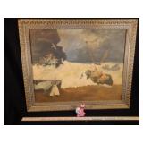 Oil on Canvas Fisherman Coming in Rough Sea