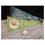 Philadelphia Eagle Pennets & Signed Baseball