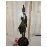 Spear Fisherman Metal Statue