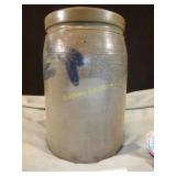 Beautiful Blue & Grey Crock 11 1/4"