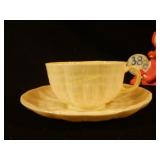 Belleek China Pastel Yellow Tea Cup & Saucer