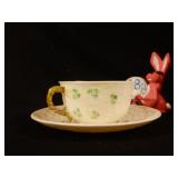 Belleek China Shamrock Tea Cup & Saucer