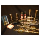 Brass Candlesticks, Sconces & Misc