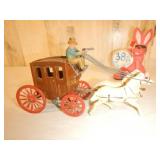 Metal Stage Coach toy with Horses France