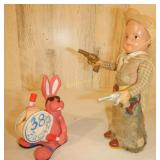JAPAN Tin windup COWBOY with Guns Cellilite