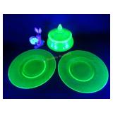 Green SPIRAL depression Glass Hocking Co.