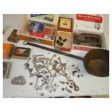 Brass & Iron Ladle, Pins Cufflinks Old KEYS