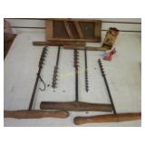 Antique Hand Augers, Slaw Board, Keg Tapping Drils