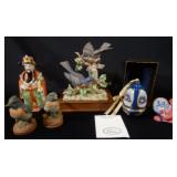 Bluebirds Robins Porcelain Egg, and Asian Man