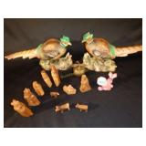Pheasent And Olive Wood Nativity Set