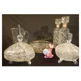 2 Crystal Covered Candy Dishes and more